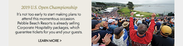Corporate Hospitality Packages available for the 2019 U.S. Open Championship