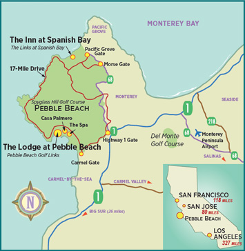 pebble beach golf course locations map